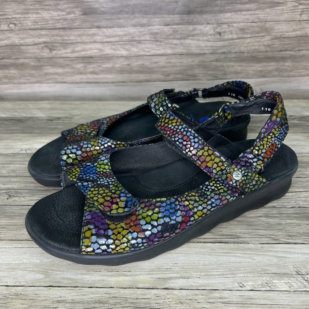 Wolky Multicolor Mosaic Leather Sandals
